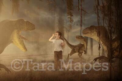 Dinosaurs in Prehistoric Park - Dinosaur Digital Background