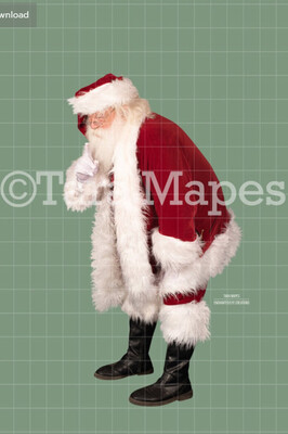 Santa Overlay PNG - Santa Shh Bent Over - Santa Cut Out  - Christmas Overlay - Santa PNG - Christmas Overlay