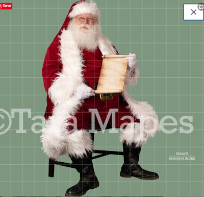 Santa Scroll Overlay PNG - Santa Overlay - Santa Clip Art - Santa Cut Out  - Christmas Overlay - Santa PNG - Christmas Overlay