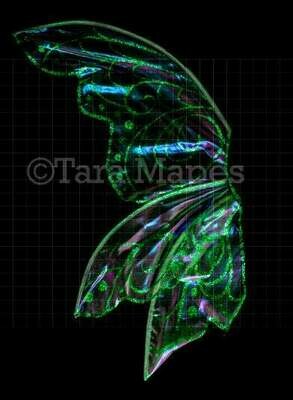 Iridescent Green Fairy Wing Overlay - Rainbow Glittery Fairy Wing Overlay - Fairy Digital Wings - Sparkles Fairy Wing