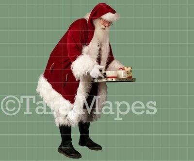 Santa Overlay PNG - Santa With Hot Chocolate  - Cocoa - Christmas Overlay - Santa PNG - Christmas Overlay