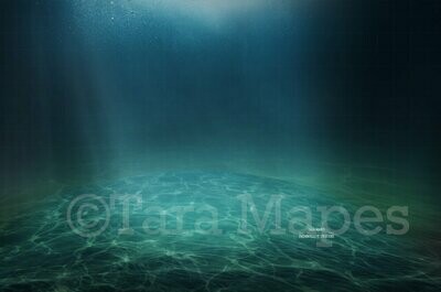 Underwater - Ocean Floor-  Sunlight in Ocean - Digital Background Backdrop