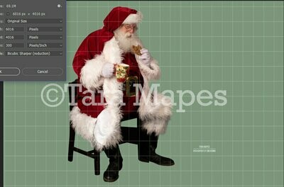 Santa Overlay PNG - Santa with Cookie - Santa with Cocoa- Santa Clipart - Santa Cut Out  - Christmas Overlay - Santa PNG - Christmas Overlay