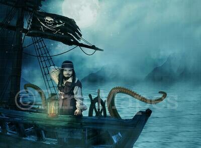 Pirate Ship Digital Background