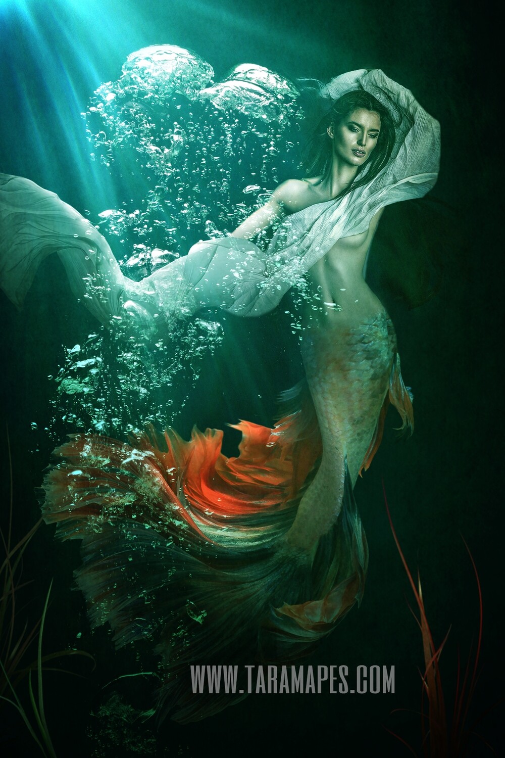 Mermaid Undersea Digital Background Digital Backdrop