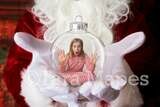 Santa with Ornament-Trapped in an Ornament- Christmas Card Idea - Winter Holiday Christmas Digital Background Backdrop