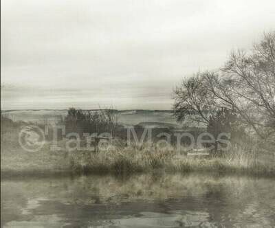 Vintage field  - Lake in Field Vintage look-  Creamy Background- Digital Background Backdrop