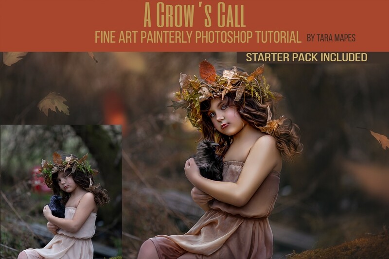 Crows Call Painterly Editing + Compositing Photoshop Tutorial with STARTER PACK- Fine Art Tutorial by Tara Mapes