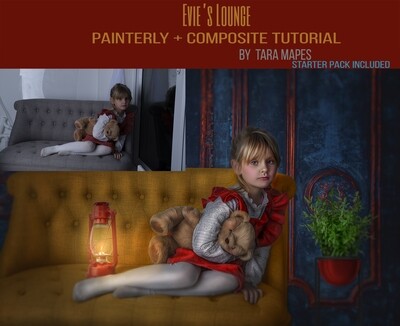 Evie&#39;s Lounge Painterly Editing + Compositing Photoshop Tutorial with STARTER PACK- Fine Art Tutorial by Tara Mapes