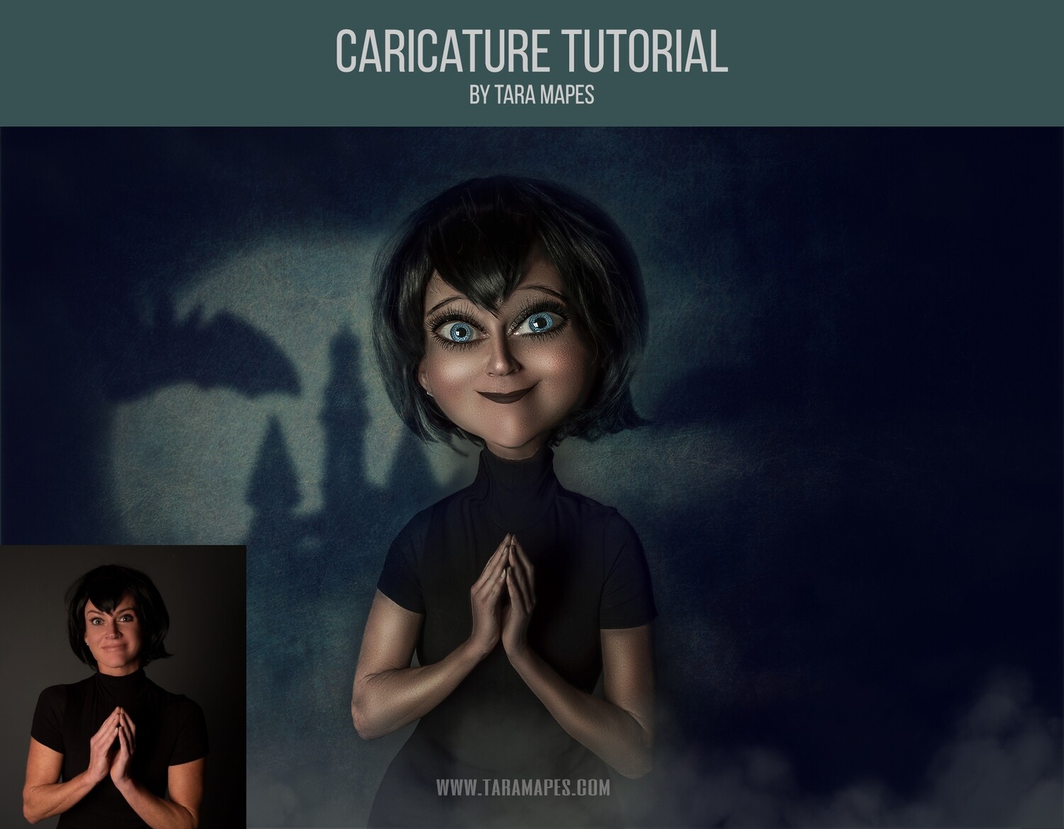 Halloween Caricature Tutorial by Tara Mapes - Photomanipulation and Surreal Editing Tutorial