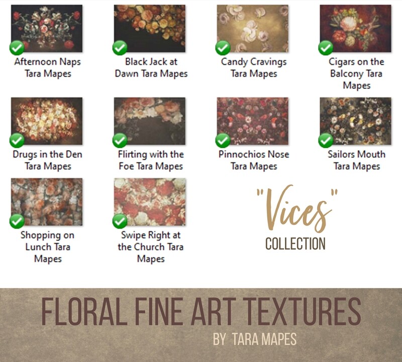 10 Old Masters Floral Textures -Floral Backdrops - Digital Backgrounds - VICES Photoshop Overlays by Tara Mapes