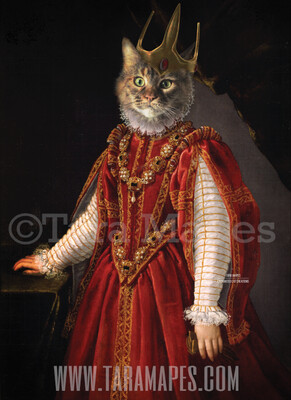 Royal Pet Portrait QUEEN Body PSD Template- Pet Painting Portrait Body 1 - Layered PSD  Digital Background Backdrop