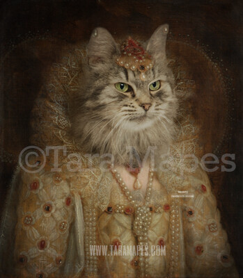 Royal Pet Portrait QUEEN Body PSD Template- Pet Painting Portrait Body 3 - Layered PSD  Digital Background Backdrop