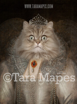 Royal Pet Portrait QUEEN Body PSD Template- Pet Painting Portrait Body 4 - Layered PSD  Digital Background Backdrop