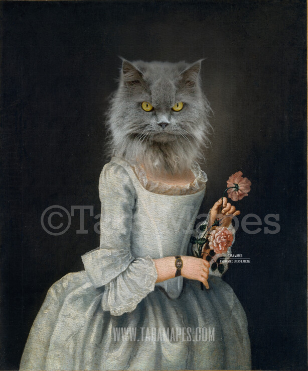 Pet Portrait Female Body PSD Template- Pet Painting Portrait Body 13 - Layered PSD  Digital Background Backdrop