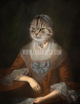 Pet Portrait Female Body PSD Template- Pet Painting Portrait Body 12 - Layered PSD  Digital Background Backdrop