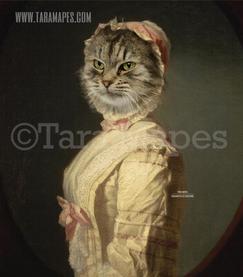 Pet Portrait Female Body PSD Template- Pet Painting Portrait Body 14 - Layered PSD  Digital Background Backdrop