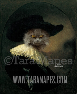Pet Portrait PSD Template - Pet Painting Portrait Body 25 - Layered PSD Digital Background Backdrop