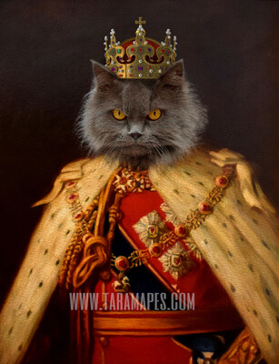 Royal Pet Portrait KING Body PSD Template- Pet Painting Portrait Body 2 - Layered PSD  Digital Background Backdrop