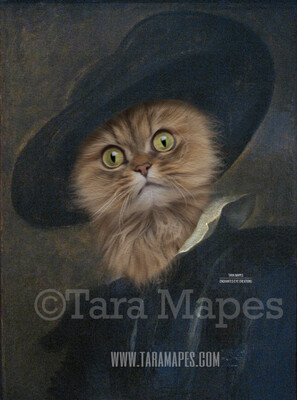 Pet Portrait PSD Template - Pet Painting Portrait Body 30 - Layered PSD Digital Background Backdrop