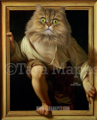 Pet Portrait PSD Template - Pet Painting Portrait Body 32 - Layered PSD Digital Background Backdrop