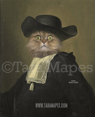 Pet Portrait PSD Template - Pet Painting Portrait Body 33 - Layered PSD Digital Background Backdrop