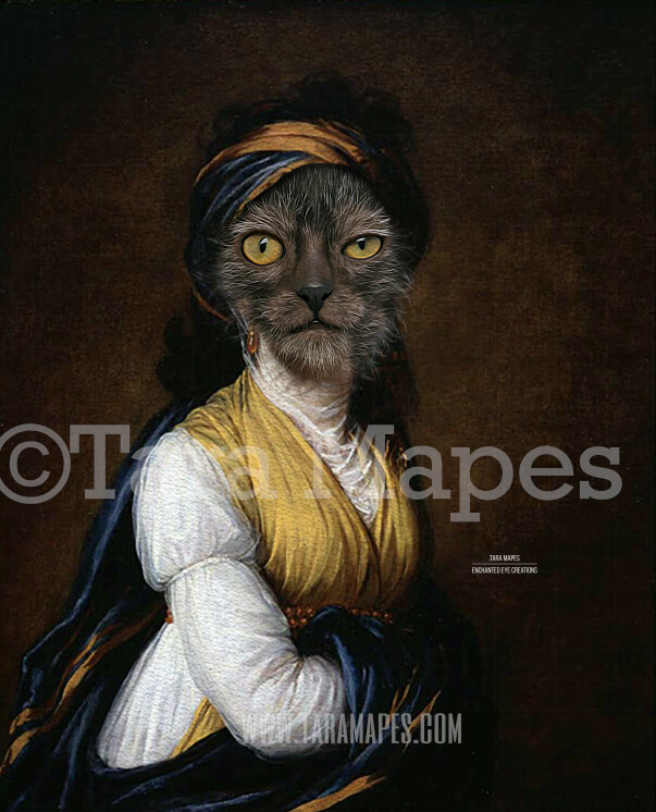 Pet Portrait Female Body PSD Template- Pet Painting Portrait Body 22- Layered PSD  Digital Background Backdrop