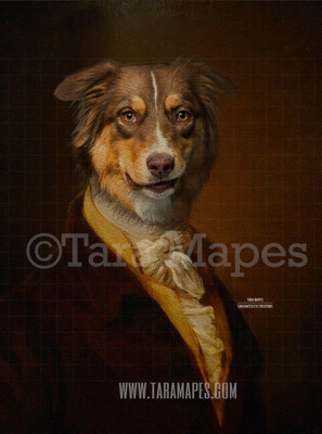 Pet Portrait PSD Template - Pet Painting Portrait Body 36 - Layered PSD Digital Background Backdrop