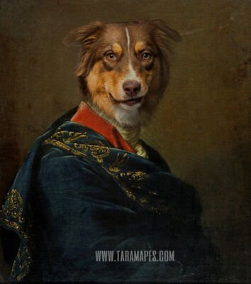 Pet Portrait PSD Template - Pet Painting Portrait Body 35 - Layered PSD Digital Background Backdrop
