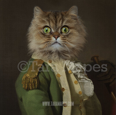 Pet Portrait PSD Template - Pet Painting Portrait Body 39 - Layered PSD Digital Background Backdrop