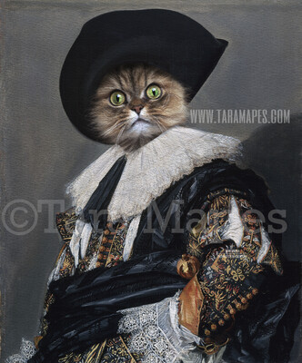 Pet Portrait PSD Template - Pet Painting Portrait Body 42 - Layered PSD Digital Background Backdrop