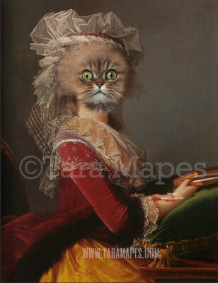Pet Portrait Female Body PSD Template- Pet Painting Portrait Body 25- Layered PSD  Digital Background Backdrop