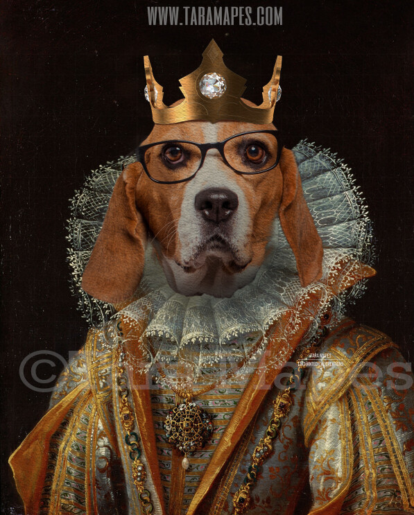 Royal Pet Portrait QUEEN Body PSD Template- Pet Painting Portrait Body 13 - Layered PSD Digital Background Backdrop