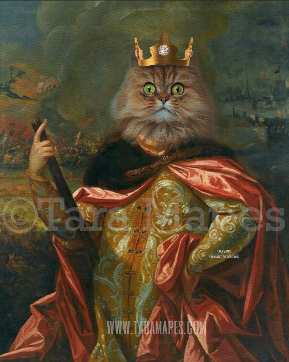 Royal Pet Portrait KING Body PSD Template- Pet Painting Portrait Body 14 - Layered PSD Digital Background Backdrop