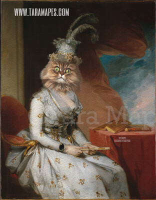 Royal Pet Portrait QUEEN Body PSD Template- Pet Painting Portrait Body 14 - Layered PSD  Digital Background Backdrop