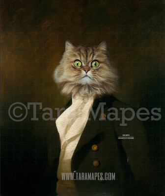 Pet Portrait PSD Template - Pet Painting Portrait Body 60 - Layered PSD Digital Background Backdrop