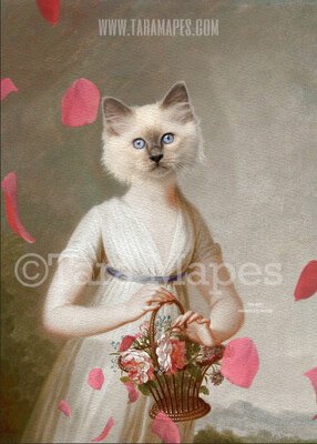 Pet Portrait Female Body PSD Template- Pet Painting Portrait Body 27- Layered PSD  Digital Background Backdrop