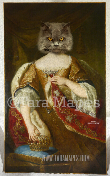 Royal Pet Portrait QUEEN Body PSD Template- Pet Painting Portrait Body 18 - Layered PSD Digital Background Backdrop