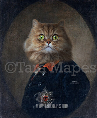 Pet Portrait PSD Template - Pet Painting Portrait Body 64 - Layered PSD Digital Background Backdrop