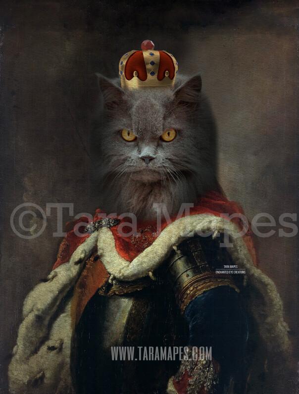 Royal Pet Portrait KING Body Layered PSD Template- Pet Painting Portrait Body 21-- Layered PSD  Digital Background Backdrop