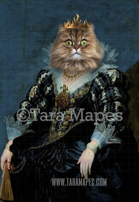 Royal Pet Portrait QUEEN Body PSD Template- Pet Painting Portrait Body 20 - Layered PSD  Digital Background Backdrop