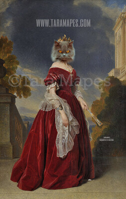 Royal Pet Portrait QUEEN Body PSD Template- Pet Painting Portrait Body 23 - Layered PSD  Digital Background Backdrop