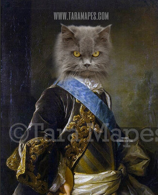 Pet Portrait PSD Template - Pet Painting Portrait Body 67 - Layered PSD Digital Background Backdrop