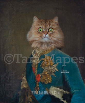 Pet Portrait PSD Template - Pet Painting Portrait Body 68 - Layered PSD Digital Background Backdrop