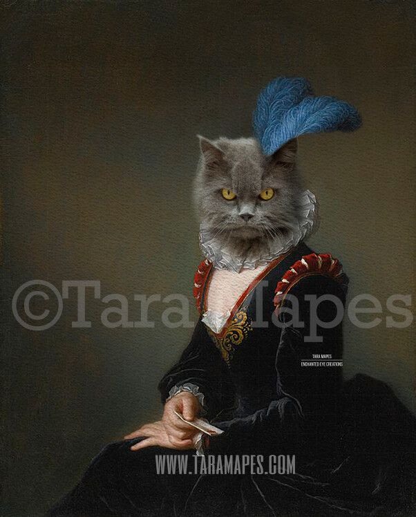 Pet Portrait Female Body PSD Template- Pet Painting Portrait Body 29- Layered PSD  Digital Background Backdrop