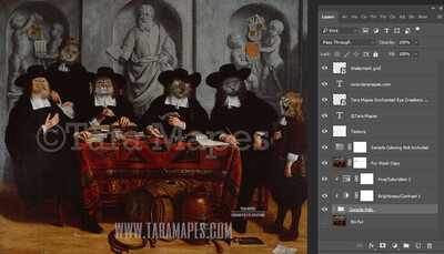 Pet Portrait  - Group of Bodies PSD Template- Pet Painting Portrait Bodies 72 - Layered PSD  Digital Background Backdrop