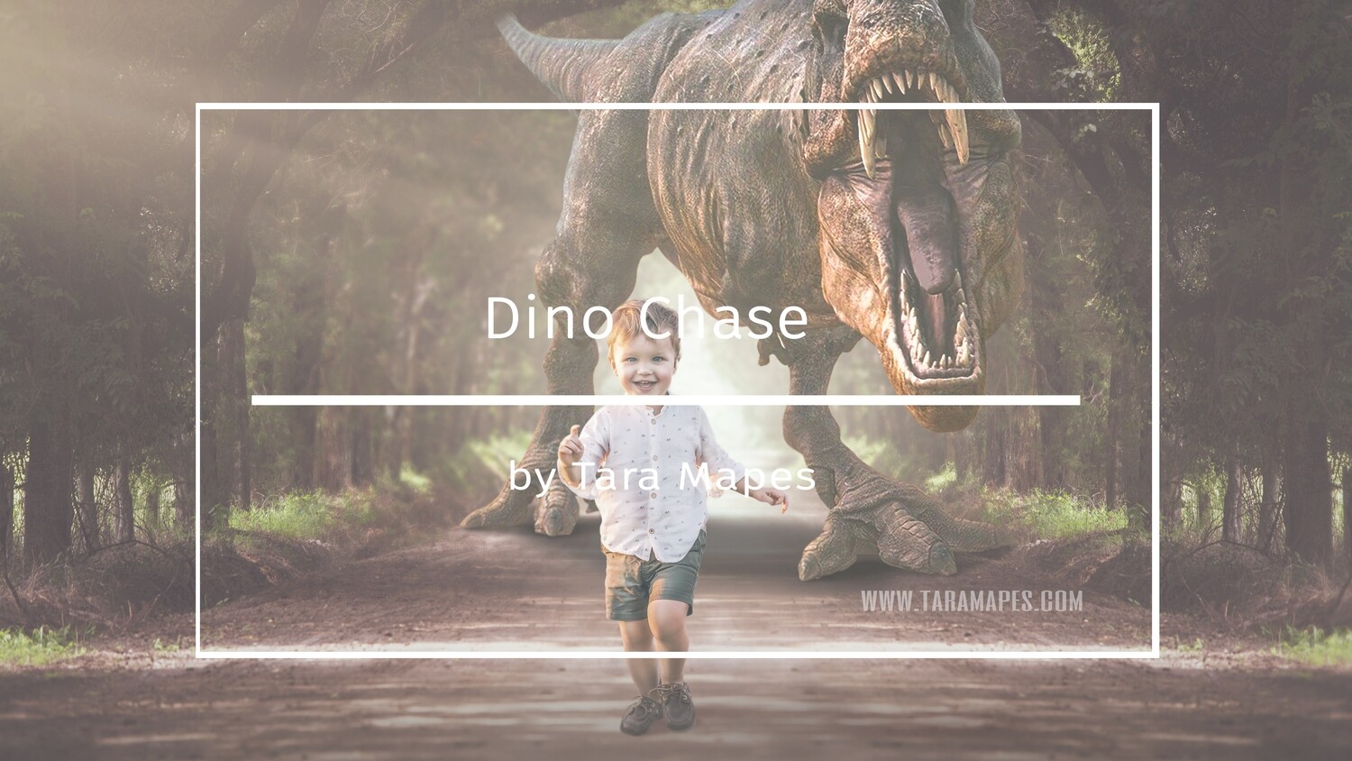 Photoshop Tutorial on How To Extract and Blend Your Subject into Dino Chase Background in Photoshop by Tara Mapes