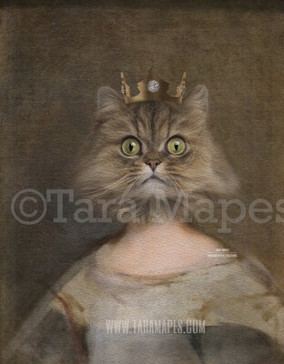 Royal Pet Portrait QUEEN Body PSD Template- Pet Painting Portrait Body 29 - Layered PSD  Digital Background Backdrop