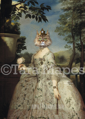 Royal Pet Portrait QUEEN Body PSD Template- Pet Painting Portrait Body 32 - Layered PSD  Digital Background Backdrop