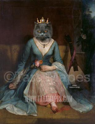 Royal Pet Portrait QUEEN Body PSD Template- Pet Painting Portrait Body 33 - Layered PSD  Digital Background Backdrop
